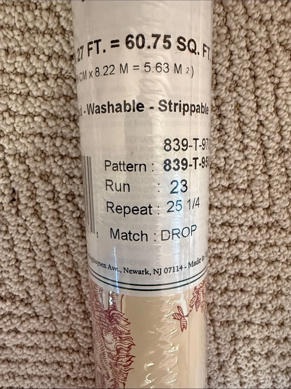 THIBAUT Red Toile Wallpaper - 7 double rolls NWT